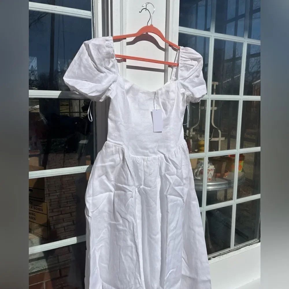 Reformation Davila Linen Midi Dress NWT - Picture 9 of 13